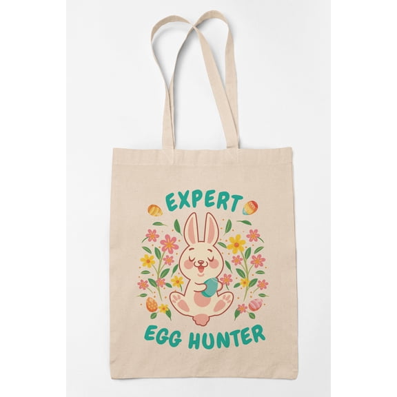 Expert Egg Hunter, Easter Day 12oz Reusable Canvas Tote Bag