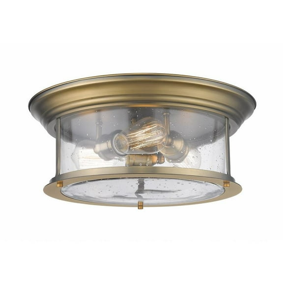3 Light Flush Mount in Period Inspired Style 15.5 inches Wide By 6.5 inches High-Heritage Brass Finish Bailey Street Home 372-Bel-4314831