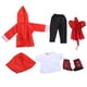 thumbnail image 1 of Ropa para muñecas NikouMX 6 piezas impermeable sombrero camiseta pantalones zapatos 18 pulgadas, 1 of 8