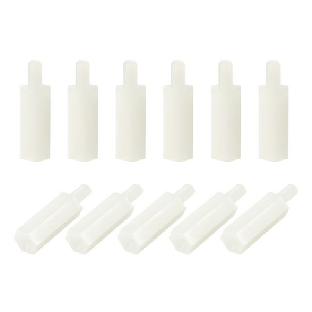 

M3 x 11 mm + 6 mm Male to Female Nylon Hex Spacer Standoff 30 Pieces