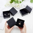 thumbnail image 5 of 12pc 12 Pcs 7.5x7.5x3.5cm Cardboard Jewelry Boxes Paper Box Square Black Ring Box with Black Sponge for JewelryBracelet Necklace Crafts Birthday Christmas Festival Display and Storage, 5 of 6