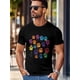 thumbnail image 2 of Men's T-Shirt,Short Sleeve Tee Shirt Casual Tops Colorful Dog Paw Print Crew Neck T Shirts for Men, 2 of 8