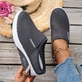 thumbnail image 2 of Domuza Womens Orthopedic Shoes with Arch Support Air-Cushion Slip-On Walking Shoe Summer Breathable Lightweight Open Back Shoes Comfortable Closed Toe Mules Dark Gray 7（EU-38）, 2 of 5