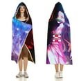 thumbnail image 3 of Demon Slayer Wearable Blanket Cloak Arctic Velvet Hooded Blanket Soft Fuzzy Hoodie Blanket Cape for Adults Kids 50"x60", 3 of 8