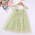 thumbnail image 4 of Wxirdiow Flower Girl Dress Toddler Toddler Girl Tulle Dress Ruffle Sleeveless Summer Girls' Dresses Birthday Wedding Casual Green Size,5-6 Years, 4 of 9