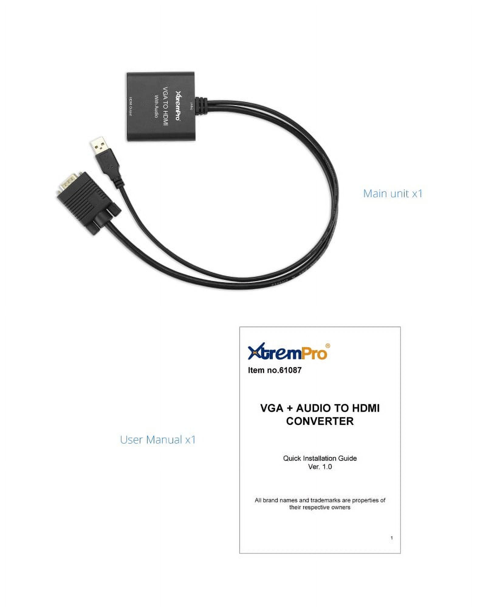 VGA To HDMI Adapter connects laptop PC HDTV port STB DVD Projector with HDMI