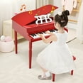 thumbnail image 2 of Gymax 30-Key Classic Baby Grand Piano Toddler Toy Wood w/ Bench & Music Rack Red, 2 of 10