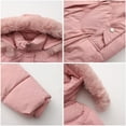 thumbnail image 4 of jtjvou Winter Coats for Women Trendy Warm Thicken Waterproof Mid Length Puffer Jacket Hooded Quilted Parka Trench Outerwear Pink L, 4 of 6