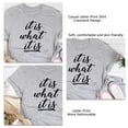 thumbnail image 3 of Camiseta ligera y cómoda de manga corta con cuello redondo para mujer: camiseta perfecta para el verano, camiseta XXL extragrande gris con letras negras, 3 of 4