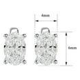 thumbnail image 5 of SuperJeweler 1 Carat Oval Shape Moissanite Stud Earrings in 14 Karat White Gold for Women, 5 of 6