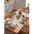 thumbnail image 6 of 2024 Placemat Christmas Berries Tree Robin Poinsettia 4/6pcs Pads Kitchen Accessories Dining Table Mat Coaster Festival Tableware, 6 of 7