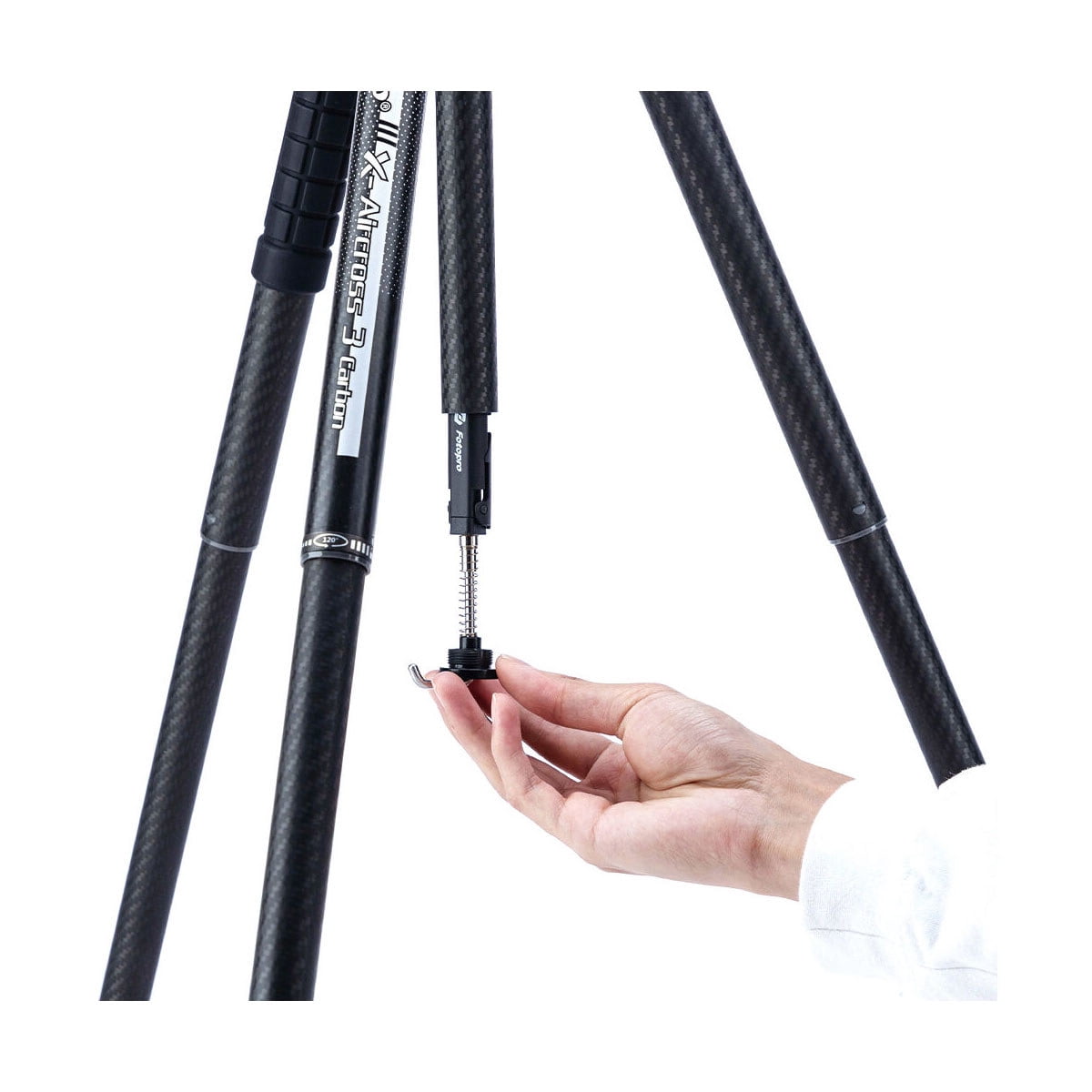 FotoPro X-AIRCROSS 3 Video 5-Section Carbon Fiber Tripod with MH-2L Fluid Video Head, Slate Gray