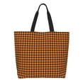 thumbnail image 1 of Easygdp Black And Orange Houndstooth Bolsas Tote para Mujer, Bolsos de Hombro para Viaje, Bolsos de Mano de Gran Capacidad para Compras y Trabajo, 1 of 8
