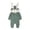 Green, variant on Baby Bunny Easter Romper Long Ear Rabbit Hooded Jumpsuit with Zipper for Toddler 0-18 Months Spring Autumn Outfit