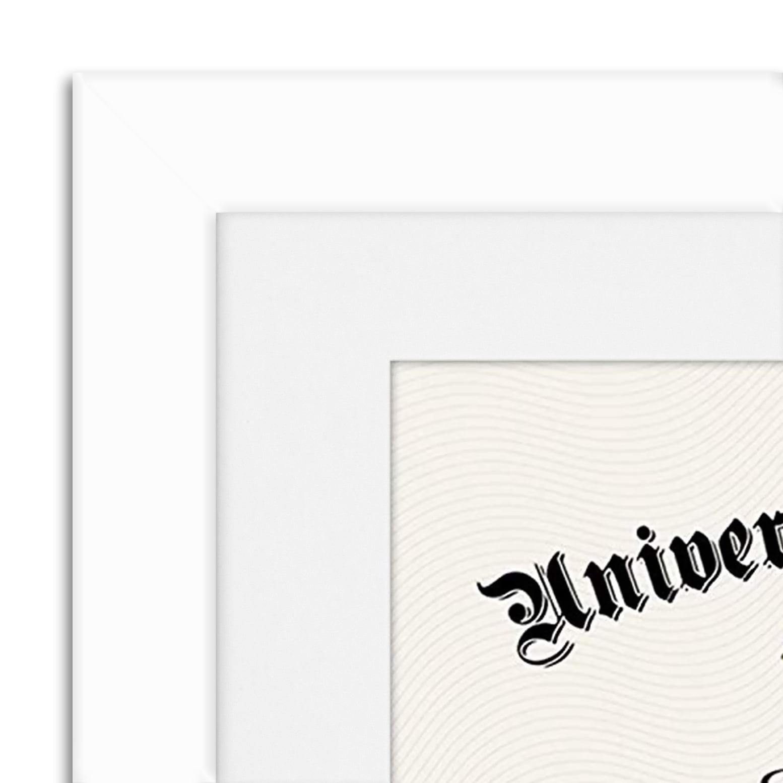 Americanflat 11x14 Diploma Frame with Mat for 8.5x11, MDF wood and shatter-resistant glass, White