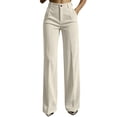 thumbnail image 2 of Kctiaxy Dress Pants Women High Waist Button Straight Wide Leg Pants Corduroy Business Casual Work Pants, 2 of 7