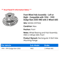 thumbnail image 2 of Front Wheel Hub Assembly - Left or Right - Compatible with 1994 - 1999 Dodge Ram 2500 4WD with 2-Wheel ABS 1995 1996 1997 1998, 2 of 2