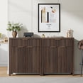 thumbnail image 6 of Aufeile Sideboard Buffet Cabinet with Drawer, Small Buffet Table with Adjustable Shelf, Modern Home Accent Furniture for Dining Living Room, Kitchen, Entryway, Walnut, 6 of 8