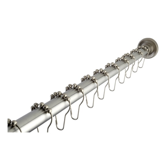 Kingston KSR608 Edenscape 60-Inch to 72-Inch Adjustable Shower Curtain Rod with Rings Combo in Brushed Nickel