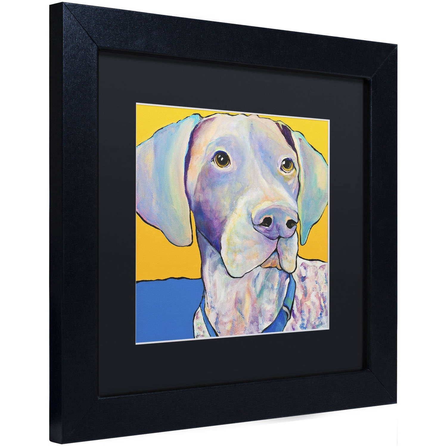 Trademark Fine Art "Blue" Canvas Art by Pat Saunders-White, Black Matte, Black Frame