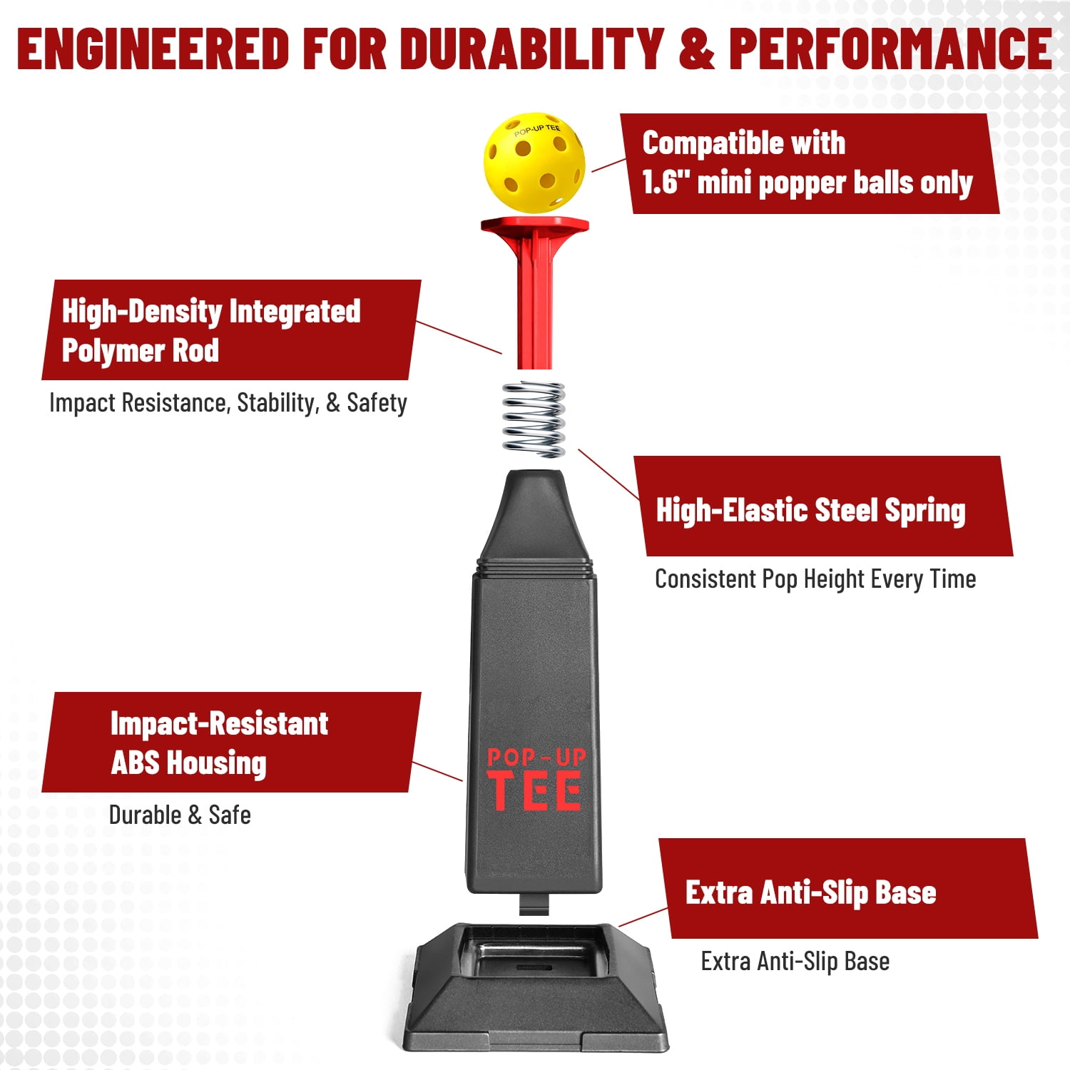 ee Popper with 12 mini balls: a 40-inch pop-up tee for baseball and softball swing training. Perfect for pitcher-free practice, ideal for all players