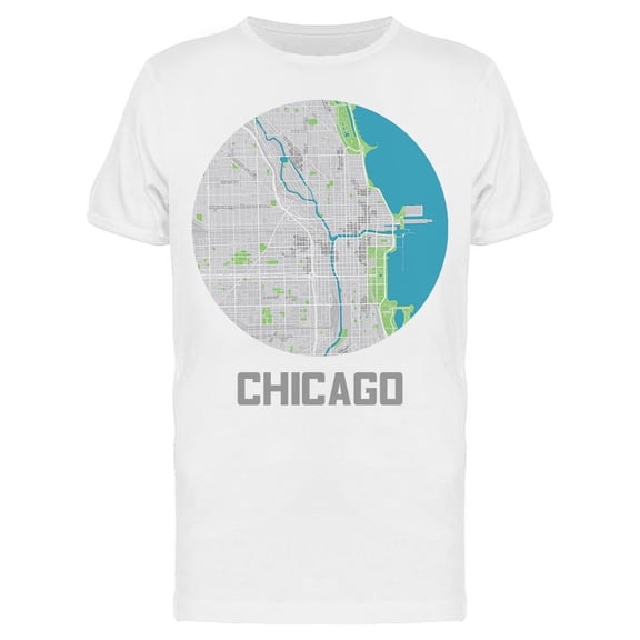 Minimalistic Chicago City Map T-Shirt Men -Image by Shutterstock, Male Small