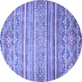 thumbnail image 1 of Ahgly Company Indoor Round Abstract Blue Modern Area Rugs, 7' Round, 1 of 4