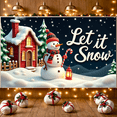 thumbnail image 3 of Snowman Banner Christmas Decoration Winter Theme Holiday Backdrop for Indoor Decor Party Background Outdoor Celebration, 3 of 9
