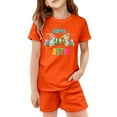 thumbnail image 4 of CAIXIA Girls Casual Summer Short Sleeve Outfit Set Easter Holiday Printed Short Sleeve T-Shirt and Shorts Pajama Set for Kids Girls and Boys,5-6 Years, 4 of 4