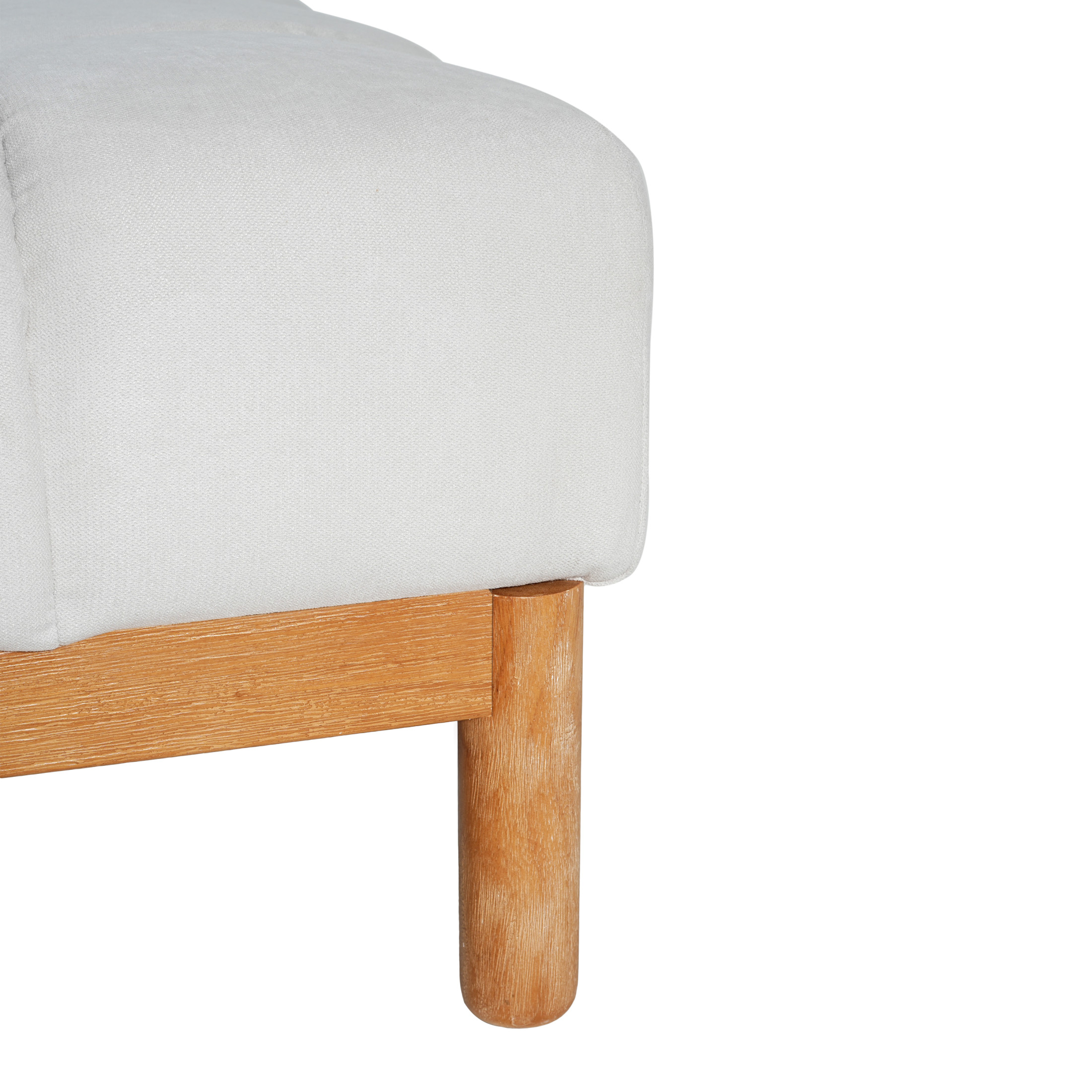 Christopher Knight Home 33" Modern Deep Biscuit Tufted Upholstered Square Ottoman with Wood Base, White