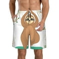thumbnail image 2 of Uemuo Cute Sloth In Yoga Pose Tree Pattern Men's Swim Trunks Hawaiian Beach Bathing Suit Swimsuits Beach Quick-Dry Shorts with Pockets-X-Large, 2 of 9