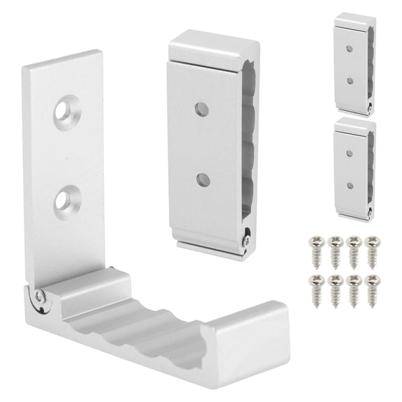 Unique Bargains 4 Pcs Foldable Foldable Coat Hook Wall Mount Invisible Silver Tone