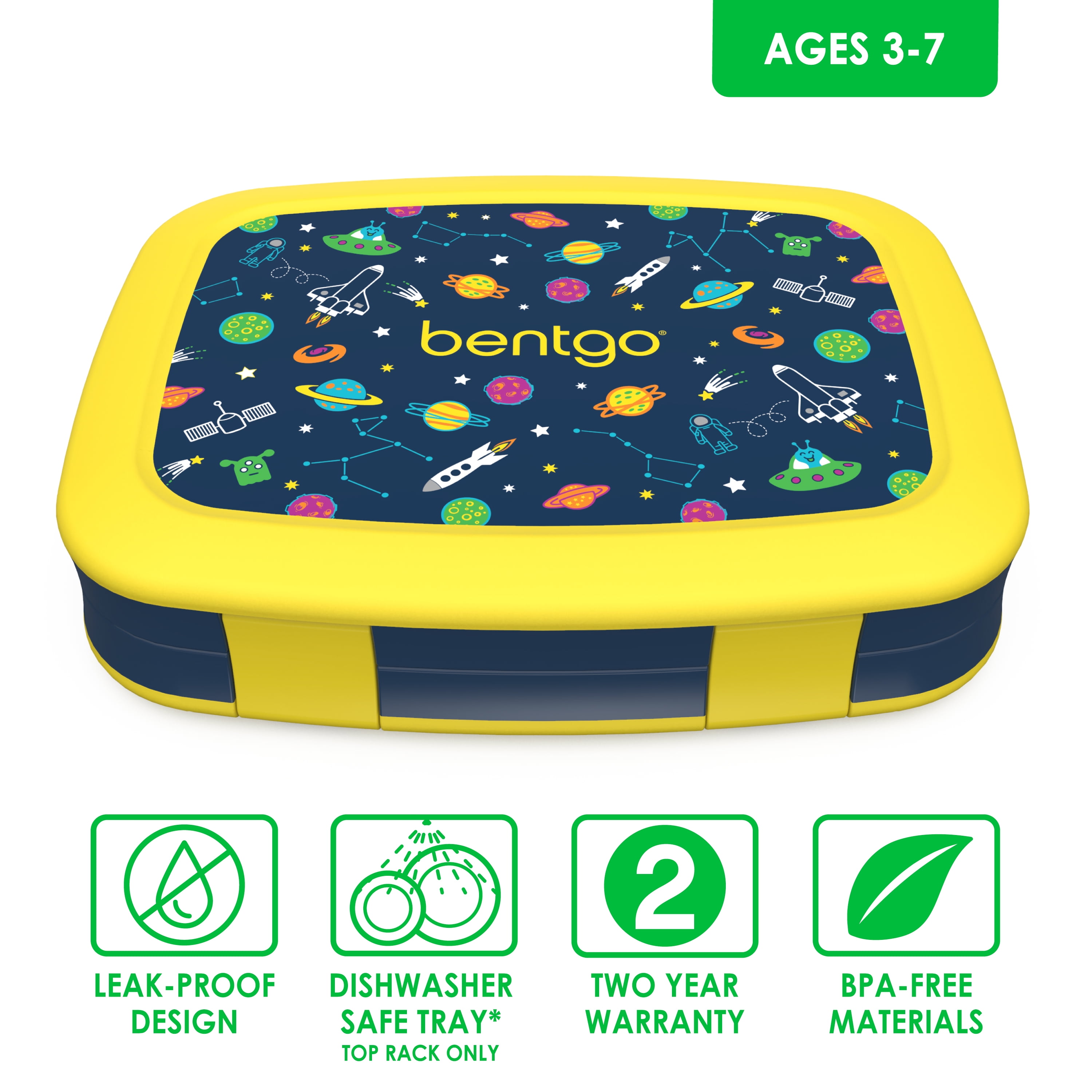 Bentgo Kids Prints Leak-Proof 5-Compartment Bento-Style Lunch BGKDPT-TRO  for sale online