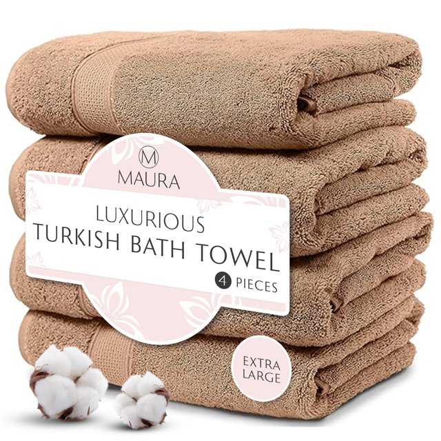 Juego de toallas de baño turcas Maura Exquisite, ultrasuaves, color marrón, 30 x 56