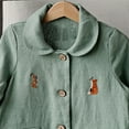 thumbnail image 4 of WOLLED Kids Boys Girls Spring Fall Jackets Toddler Lapel Buttons Trench Coat for 1-7 Years Girls Cotton Embroidery Outerwear, 4 of 9