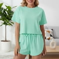 thumbnail image 2 of Byworldtasic Women's 2 Piece Lounge Sets Casual Outfits Pajamas Short Sleeve Shirts Shorts Cozy Sweatsuit Set with Pockets, 2 of 5