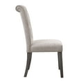 thumbnail image 6 of Contemporary Dining Room Set Of 6 Side Chairs Beige Linen Upholstered Button Tufted Wooden Legs, 6 of 6
