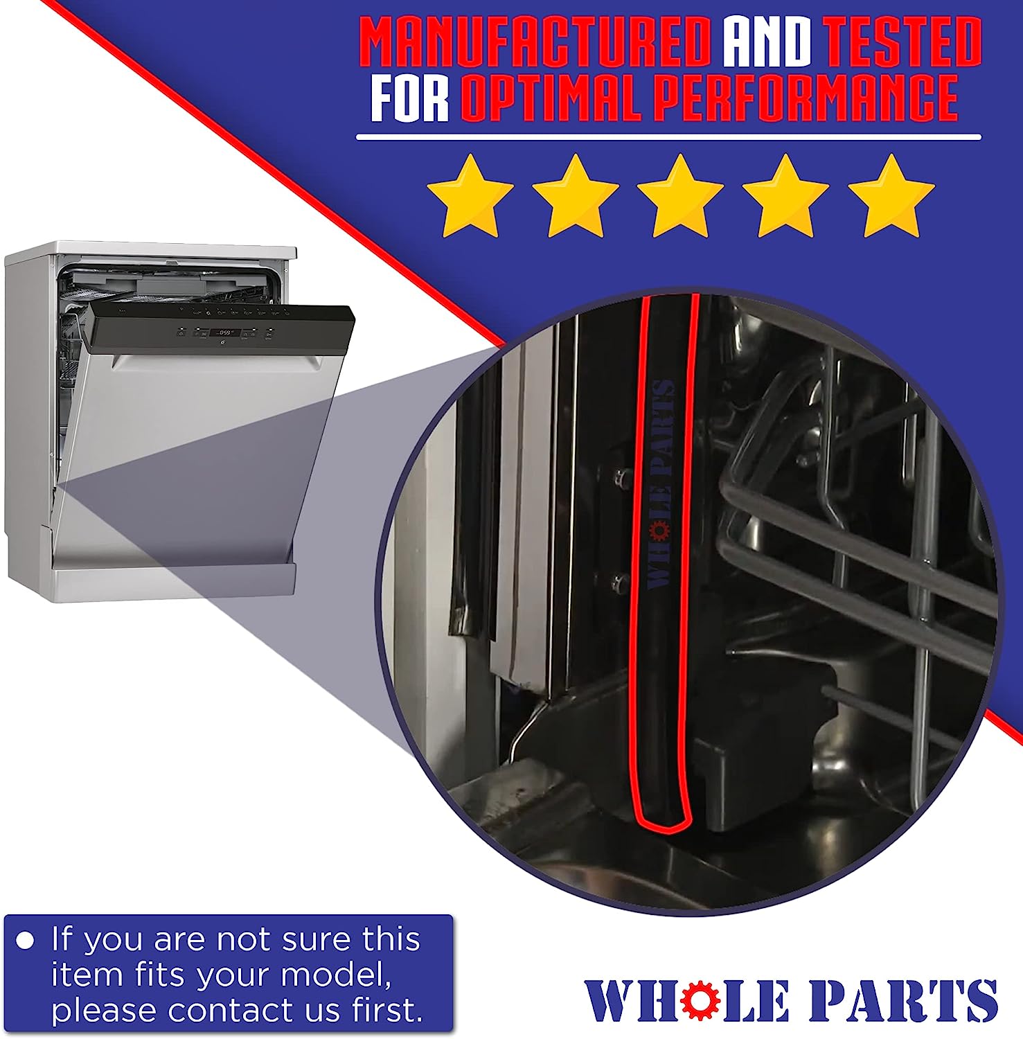 Whole Parts Dishwasher Door Seal Part # 117158011 - Replacement & Compatible With Some Frigidaire and Electrolux Dishwashers - 2 Yr Warranty
