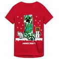 thumbnail image 4 of Minecraft Holiday Theme Boy's Red T-shirt-Medium, 4 of 7