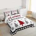 thumbnail image 3 of Homewish Fashion Xmas Tree Queen Comforter Set for Boy, Black White Buffalo Bedding Sets, Cartoon Christmas Theme Bedding Comforter Set, Super Cozy Room Decor, 3pcs, 3 of 8