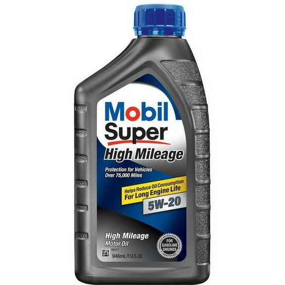 Mobil Super High Mileage Synthetic Blend Motor Oil 5W-20, 1 Quart