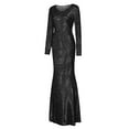 thumbnail image 5 of Evening Dresses for Women Holiday Party Dresses for Women Elegant Long Sleeve Evening Gown With Fringe Detail for Fall Winter formal Dinner Party and, 5 of 6