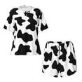 thumbnail image 4 of Qekee Milk Cow Women's Pajama Set Short Sleeve Sleepwear Summer Home Wear with Pockets Soft Short Sleeve Shirt - Milk Cow, 4 of 9