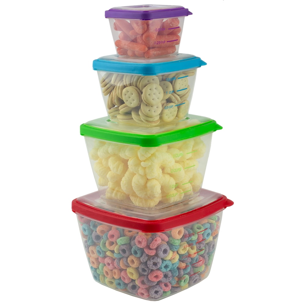 colored plastic food storage containers