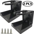 thumbnail image 1 of 2 Pcs Porte-Boisson Pliable Réglable/porte-Gobelet Réglable pour Marine/bateau/caravane/voiture/camions/rvs/vans (Noir), 1 of 4