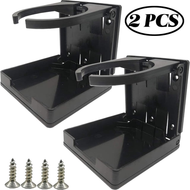 2 Pcs Porte-Boisson Pliable Réglable/porte-Gobelet Réglable pour Marine/bateau/caravane/voiture/camions/rvs/vans (Noir)