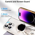thumbnail image 5 of Electroplated Astronaut Hidden Stand Case for iPhone 14 Pro Max Case for Women with Camera Protection Foldable Astronaut Kickstand Phone Case Soft Glitter Bling Protective Case (Space Gold), 5 of 12