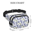 thumbnail image 4 of Fotbe Blue Flax Flowers Cangurera Cuadrada con Estampado de Doble Capa, Bolsa de Cintura Ajustable Mini para Hombres y Mujeres, 4 of 9