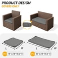 thumbnail image 4 of Snubbull 3 Pack, 36"x 18" Outdoor Patio Seat Cushions Replacement Covers Fit for 4 Pieces 4-Seater Wicker Rattan Patio Conversation Set Loveseat Chair Couch Furniture, Cover Only,Light Grey, 4 of 8