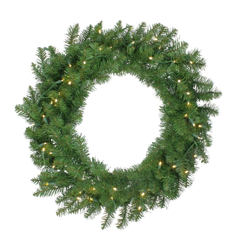 Pre-Lit Buffalo Fir Artificial Christmas Wreath - 30-Inch, Warm White ...